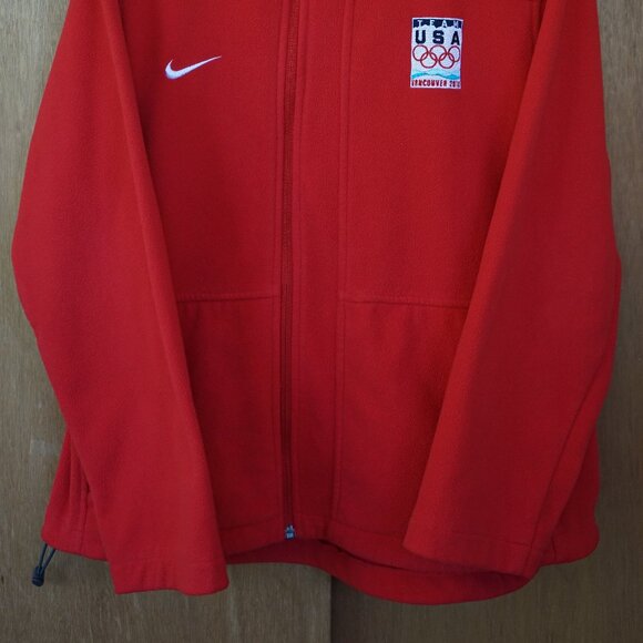 2010 Nike Team USA Olympics Vancouver Unisex Medium Zip Up Jacket Fleece 56323 - Picture 2 of 12